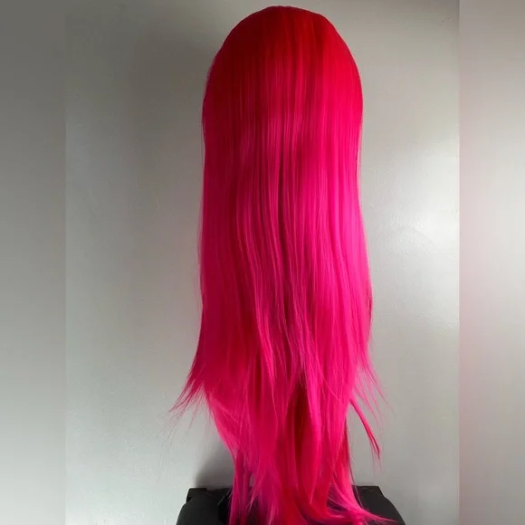 Long Pink Wigs -Pink lace Front Wigs